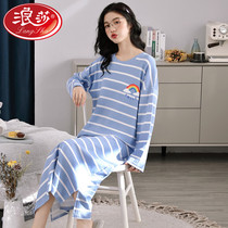 Sura Long Sleeping Dress Lady Spring Summer Season Pure Cotton Thin style Long sleeves Dress Spring Autumn Season Pyjamas women 2022 New Years Eve
