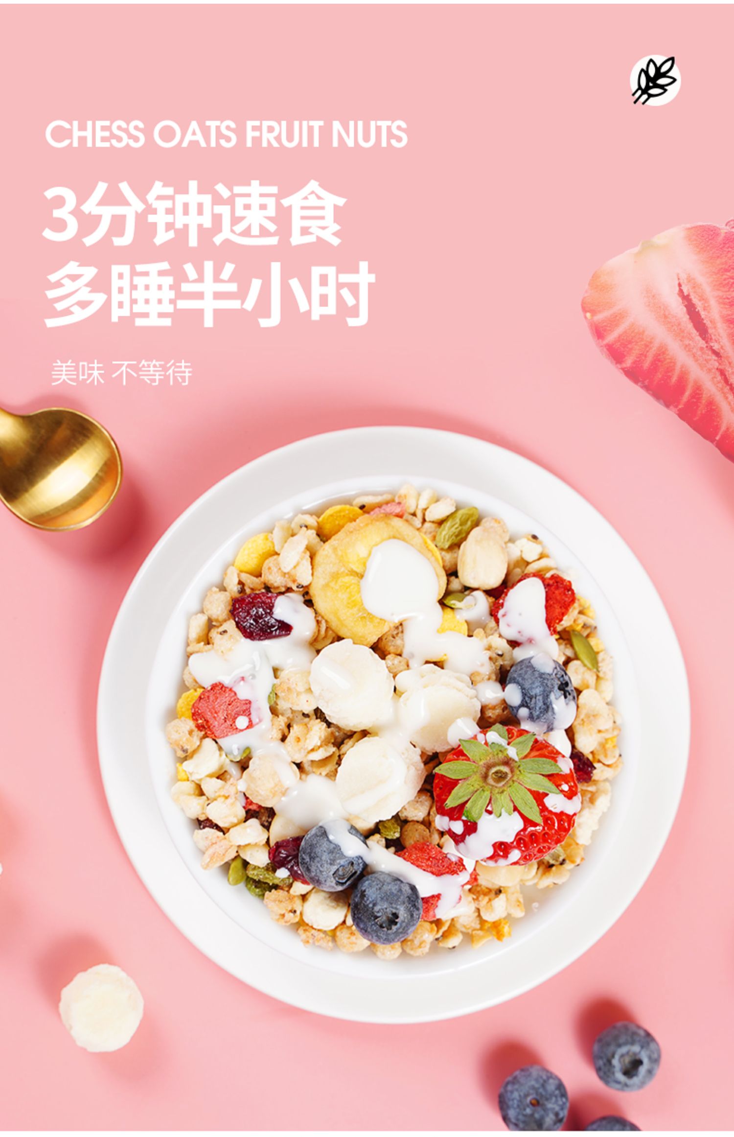 润涵优品50%奶酪水果坚果燕麦美味冲饮谷物麦片早餐即食代餐400g
