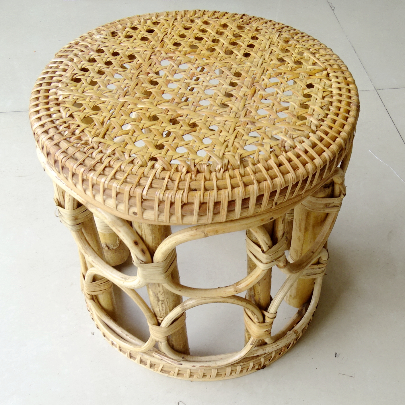 藤编凳圆凳藤篾凳换鞋凳坐墩休闲凳小墩子手工编织凳家居用古墩凳