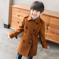 Boys woolen jacket 2021 new ocean gas in the middle of a long child The babys coat clip cotton thickened CUHK Tong Winter clothing