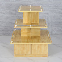 Children Shoes Middle Island Cabinet Display Cabinet Supermarket Display Desk Medicine Store Shelf Book Toy Display Case Wood Multilayer Exhibition Cabinet