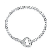 18K gold Love diamond bracelet full diamond female luxury group inlaid heart diamond bracelet bracelet full diamond H White SI small flaw