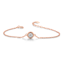 Diamond Bracelet Women 18K Rose Gold Diamond Bubble Bracelet Color Gold Fashion Jewelry Gift Bracelet Handwear