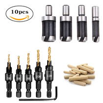 Cross-border hot-selling claw-type cylinder-type cork drill bit combination tool Titanium-plated hexagonal handle woodworking countersunk hole drill bit set