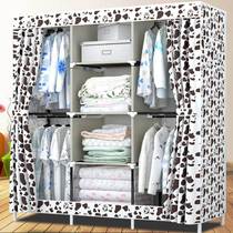 Simple assembly thick non-woven wardrobe childrens clothes storage locker thickened reinforced composite steel frame wardrobe