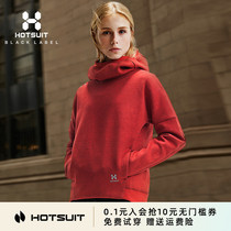 HOTSUIT Rear Show Sweatshirt Woman 2019 Winter Black Label Warm Even Hood Hooded Sweatshirt Outdoor Winter Clothing Sport Blouse