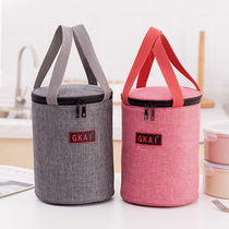 Seven round bento bag handbag insulation bag lunch box bag Waterproof stew pot tote bag Bento bag rice bag
