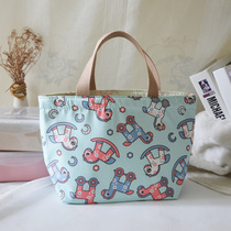 Seven family bundle mouth lunch box bag handbag insulation bag Office worker simple bento bag female cute waterproof lunch box bag