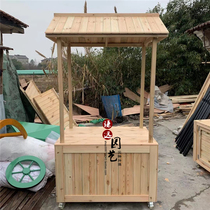 Outdoor anti-corrosion sales car market stalls Wooden mobile sales car stalls Night Market floats Fabric creative display rack