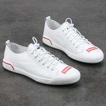 European Station Mens Single Shoes New Leather Round-headed Small White Shoes Men Englen Street Current Bull Leather Casual Plate Shoes