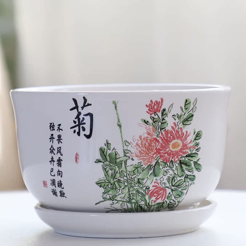 Flowerpot ceramic large Chinese wind special offer a clearance take tray was more creative money plant contracted individuality bracketplant, the Flowerpot