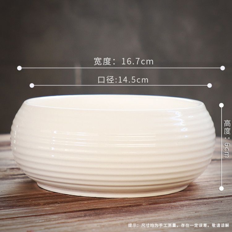 Small white refers to flower pot other ceramic hydroponic container without hole, water lily bowl lotus creative fleshy large copper grass