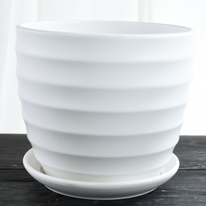 White flower pot ceramic creative Nordic contracted household special offer a clearance to heavy large tray flowerpot more than other meat