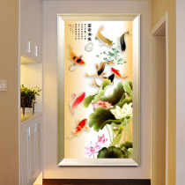 Mona Lisa cross stitch 2021 new living room thread embroidery simple porch vertical version aisle flower rich nine fish map