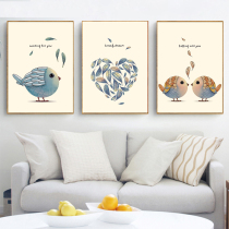 2021 new line embroidered cross embroidered living room yourself embroidered Nordic triptych small restaurant series Love Love Birds