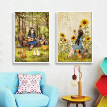 Cross stitch 2021 new line embroidered living room minimalist modern small pieces own embroidered bedroom cartoon cute full embroidered