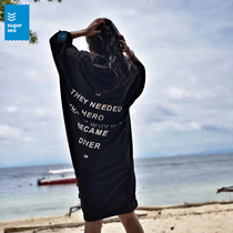 Outdoor diving quick-drying clothes bathrobe beach windproof swimming bath towel robe plane blanket warm cloak