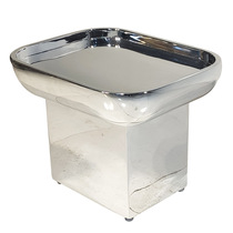 Light luxury minimal plated glass steel plated chair designer living room short bench bedside bench tea double use