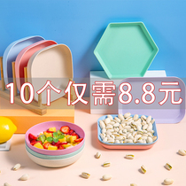 Spit bone plate Table bone plate Household bone plate Snack plate Plastic desktop garbage plate Spit bone plate plate bone plate