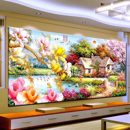 客厅挂上这样的钻石画高端逼真又显品味