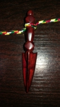 Carved with fine carved leaflet red sandalwood wearing Puba prong (Puba pestle) car hanging
