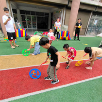 Kindergarten Outdoor Sports Activities Instruments Children Rolling Iron Ring Plastic Wind Fire Wheel Sensation Training Equipment Fun