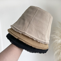 Spring and autumn leisure cotton and linen tearing edge niche design fishermans hat female Korean version of the small along the sunscreen bucket cap cover the face