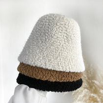 Hat female autumn and winter Korean version of tide plush fishermans hat face small Japanese Net red wind ins Joker warm basin hat