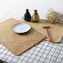 Bamboo woven table mat plate mat coaster bowl mat European straw table mat tea mat heat insulation mat Western mat