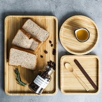 Bamboo tray rectangular bamboo tray household Tea Cup wooden restaurant plate wooden tea tray Japanese style