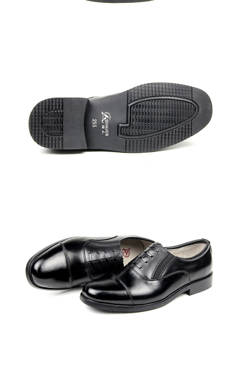 3515强人皮鞋 正装圆头兵鞋 商务三接头皮鞋男鞋