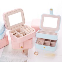Portable jewelry box little Princess European travel Korean jewelry bag ring earrings jewelry box jewelry storage box