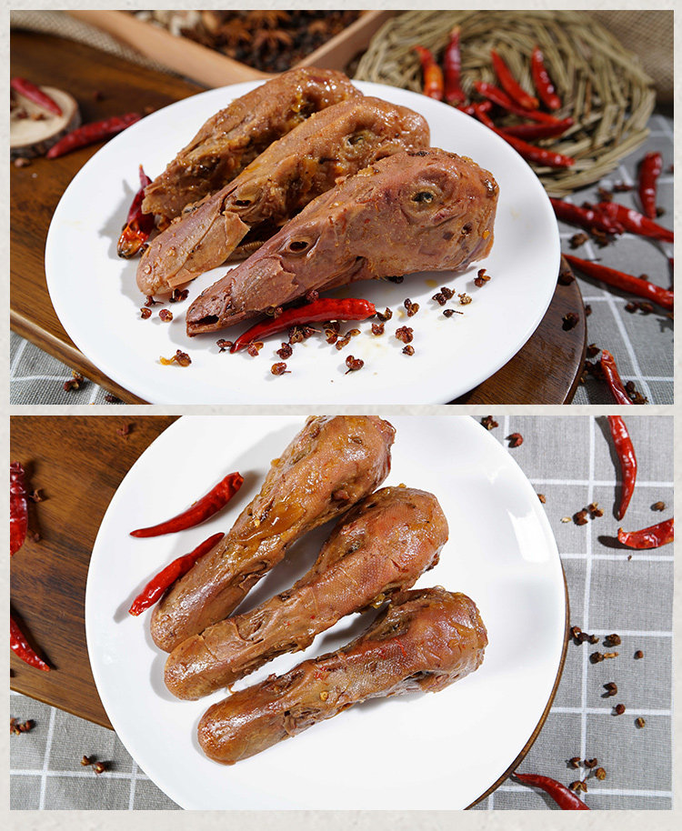 mk鸭货锁鲜盒装鸭头150g香辣酱香麻辣特色休闲小吃零食即食两只装_帮