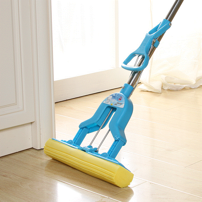 宅一起吸水海绵拖把可伸缩对折式挤水家用胶棉拖把地拖拖布免手洗_不