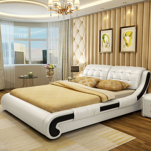 皮牀双人牀1.8米现代简约主卧储物婚牀榻榻米1.