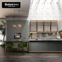 Boloni open kitchen whole cabinet custom modern minimalist quartz stone countertop kitchen cabinet New Aurora