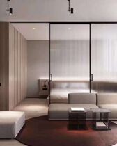 Changhong glass partition wall Shower office background wall Chinese tempered clip art landscape painting screen customization