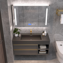 Gemini Nordic Bathroom cabinet Washbasin cabinet combination Bathroom sink Light luxury sink one-piece basin rock board
