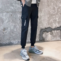 Leggings mens trend brand slim cargo summer sports pants Korean version of the trend of youth casual long pants