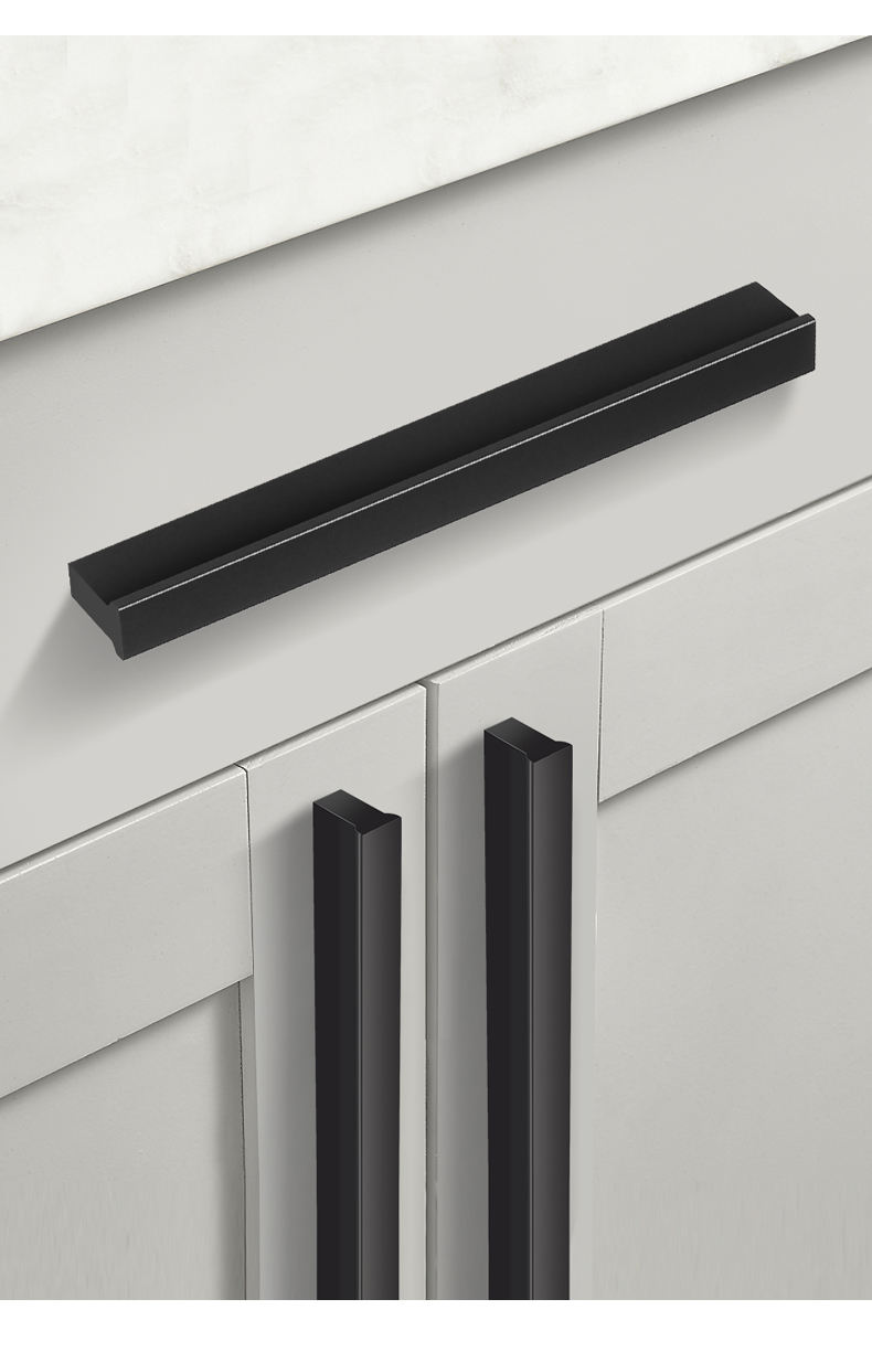 轻奢金色抽屉拉手柜门现代简约铜色黑色欧式橱柜衣柜门把手新款灰