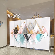 Custom solid wood folding screen Modern Chinese landscape partition Living room fashion hotel bedroom office folding screen fan