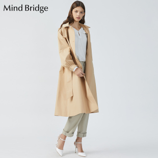 Mind Bridge2020春季新款中长款风衣时尚外套百家好女装MUCA126B