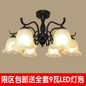 包邮简约欧式铁艺吸顶灯美式地中海客厅餐厅灯具卧室现代大气复古