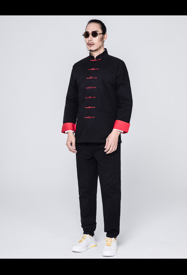 玄笙春秋唐装男青年套装中式复古男士外套汉服中国风男装潮