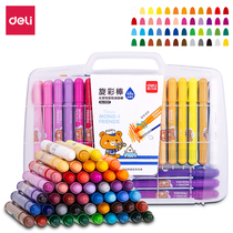 Del water soluble Colorful Stick Childrens color crayon set kindergarten safe washable baby brush childrens graffiti rotating oil painting stick student painting brush color color pen 24 color 36 color