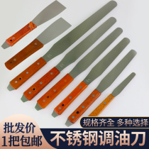 Stainless steel oil mixing knife screen printing ink solder paste mixing knife oil painting scraper blade paint 4-18 inch