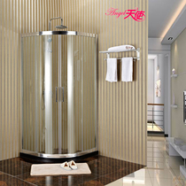 High-End bathing room products Non-embroidered steel link and wheel sleeve frame aluminum alloy water retaining strip fan-shaped simple shower room