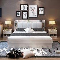 Nordic modern simple storage pneumatic high box bed 1 5 meters Bedroom small apartment storage wedding bed double bed 1 8 meters