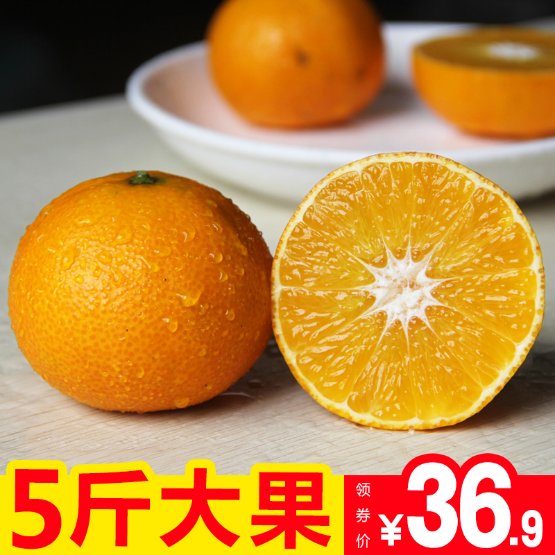 新鲜橙子5斤包邮爱媛38号果冻橙脐橙大果甜橙橘子水果果园现货