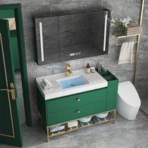 Rock board bathroom cabinet toilet wash table marble hand wash basin cabinet combination smart bathroom mirror cabinet wash basin
